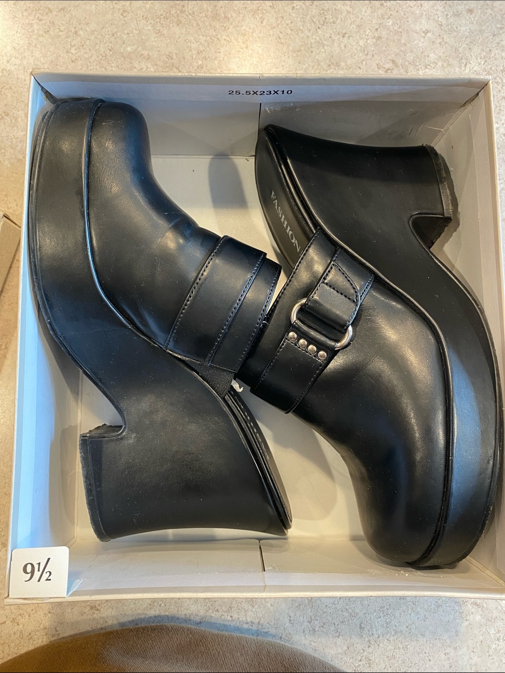 Fashion Bug Black Platform Mary Jane Boots for Women’s
